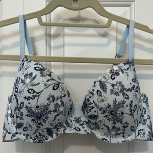 LUCKY BRAND EUC Blue Floral Paisley Bra 36C